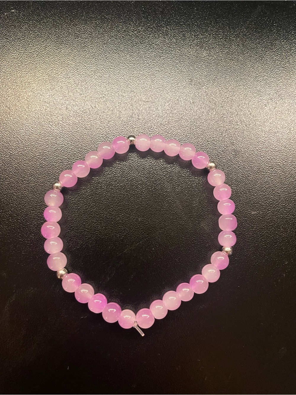 Pink Beaded Stretch Bracelet - Brand:
